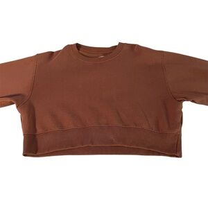 Oversized Brown Cropped Sweatshirt